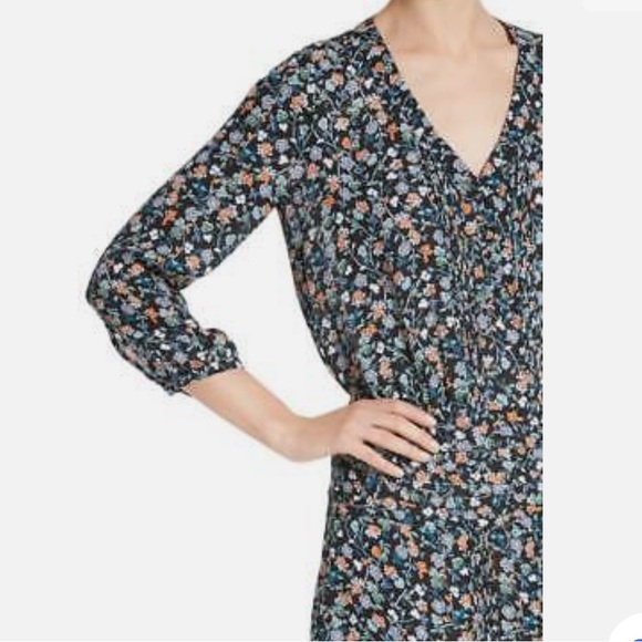 Veronica Beard August Floral Print Silk Boho Dress Black - Picture 4 of 4